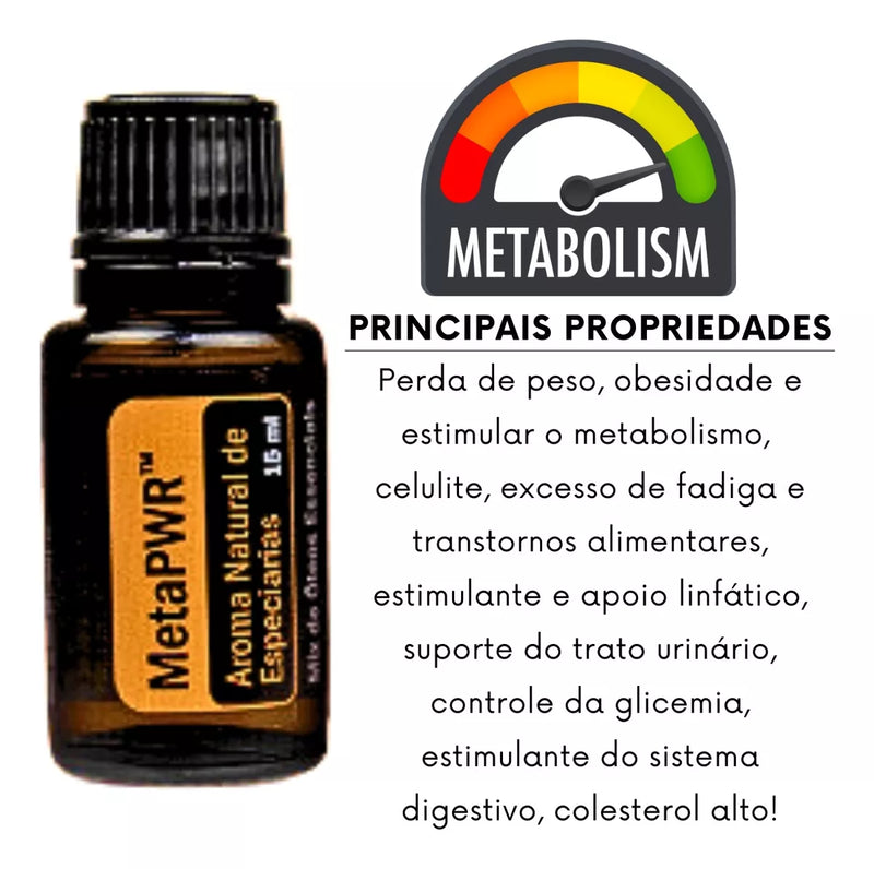 Kit Emagrecimento Óleos Essenciais MetaPWR, Lemon e Grapefruit (15ml)